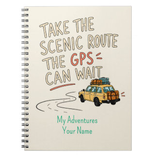 Personalized Take The Scenic Route Notebook
