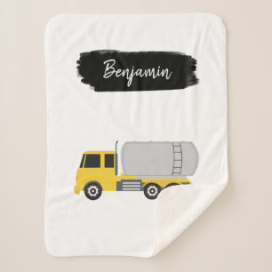 Personalized Tanker Truck Transportation Trucks Sherpa Blanket