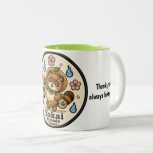 Personalized Tanuki Mug Custom Name & Message Ja