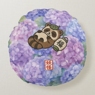 Personalized Tanuki Throw Pillow Cute Japanese R