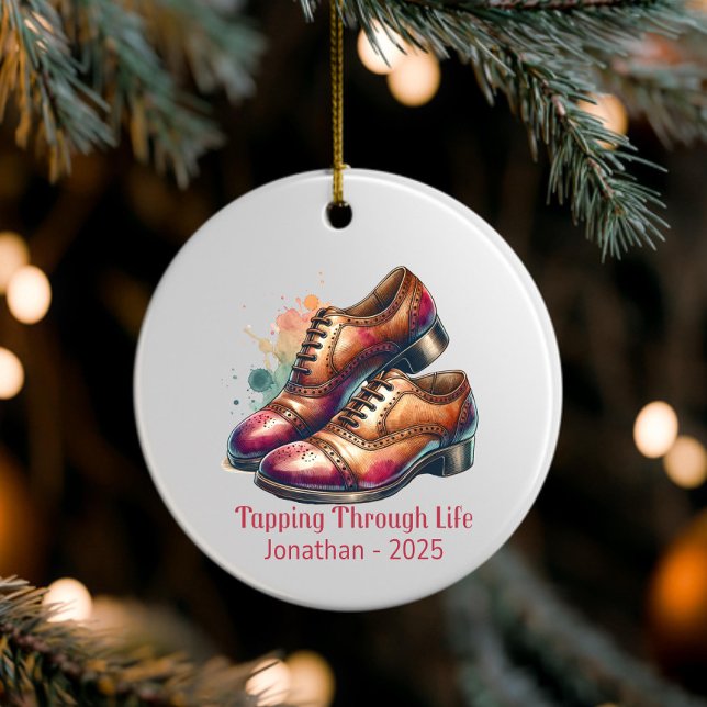 Personalized Tap Dance Ornament, Custom Tap Shoes Ceramic Ornament (Creator Uploaded)