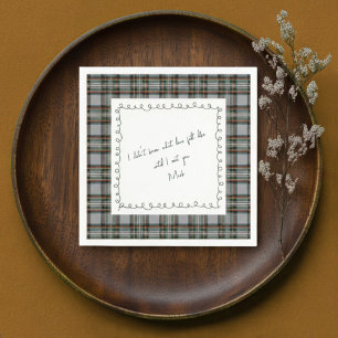 Personalized Tartan Border Love Note Napkin 