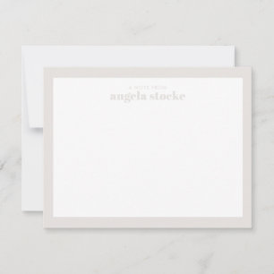 Personalized Taupe Retro Flower Card