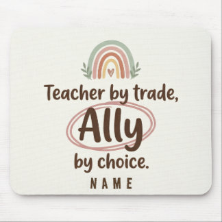 Personalized Teacher Ally Mousepad - Supportive Ed