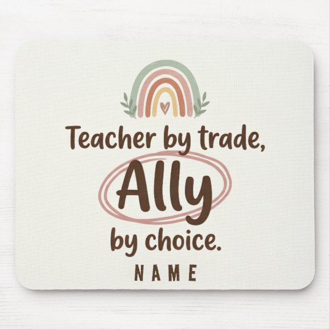 Personalized Teacher Ally Mousepad - Supportive Ed (Front)