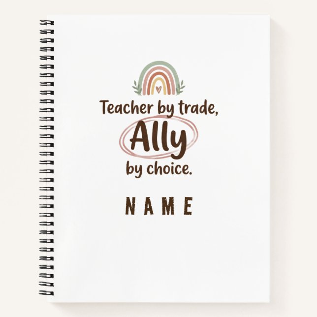 Personalized Teacher Ally Notebook - Custom Name S (Front)