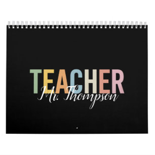 Personalized Teacher Appreciation Back to School  Calendar