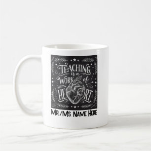 Personalized Teacher Appreciation Chalkboard Heart Coffee Mug