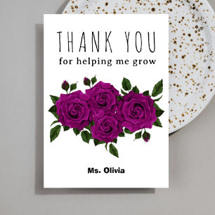 Personalized Teacher Appreciation Gift Custom Name Thank You Card