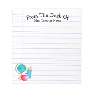 Personalized Teacher Cute Notepad