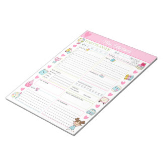 Personalized Teacher Daily Planner Notepad Cute