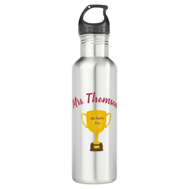Personalized teacher gift, Best teacher ever 710 Ml Water Bottle (Front)
