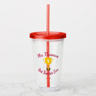 Personalized teacher gift, Best teacher ever Acryl Acrylic Tumbler