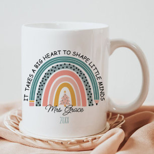 personalized teacher rainbow Christmas, Custom  Coffee Mug