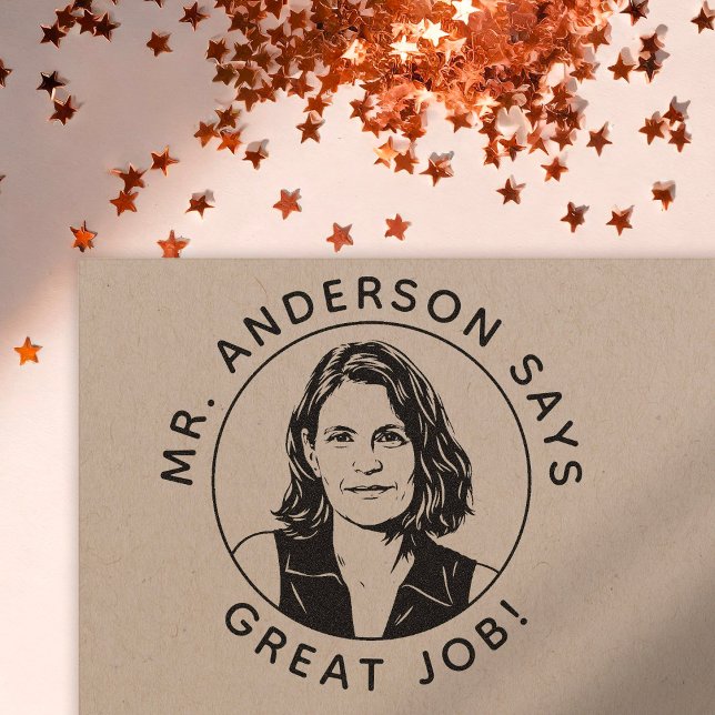 Personalized Teacher Stamp With Custom Photo Stamp (Creator Uploaded)