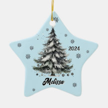 personalized teal ornament