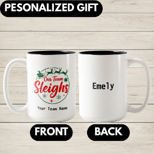 Personalized Team Christmas,Office Christmas Party Two-Tone Coffee Mug