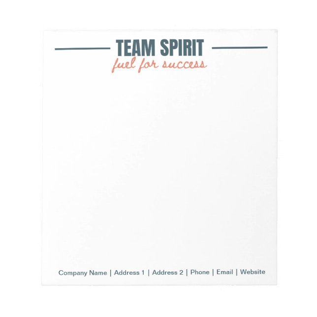 Personalized Team Inspirational Office Corporate  Notepad (Front)