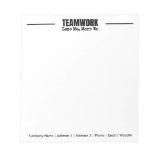 Personalized Team Inspirational Office Corporate Notepad