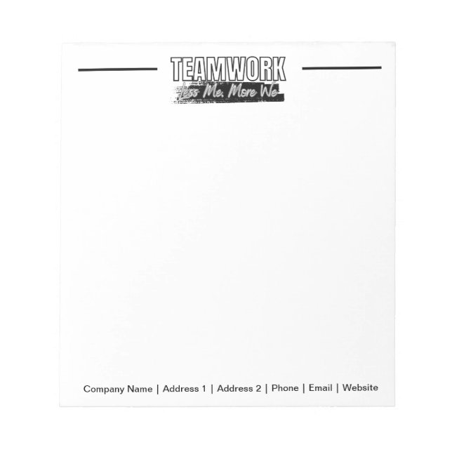 Personalized Team Motivational Office Corporate  Notepad (Front)