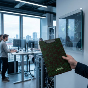 Personalized Tech Circuit Modern Clipboard