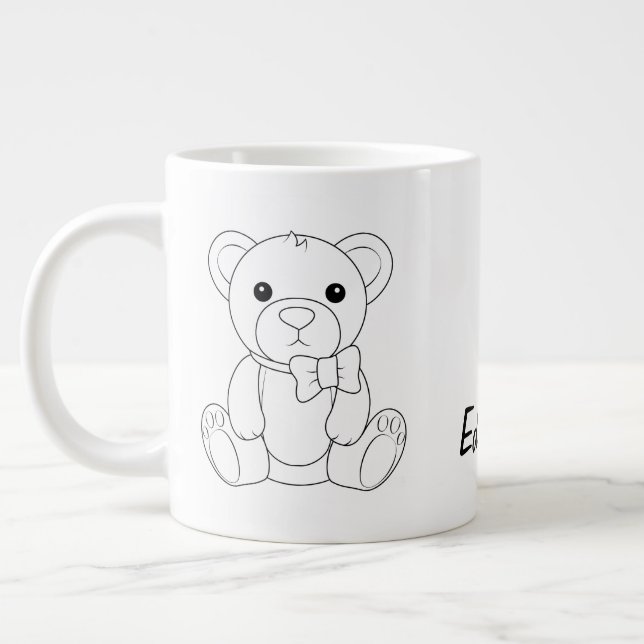 Personalized Teddy Bear Coffee Cup (Left)