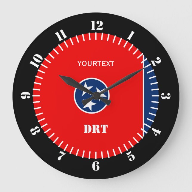 Personalized Tennessee State Flag Design on a Large Clock (Front)