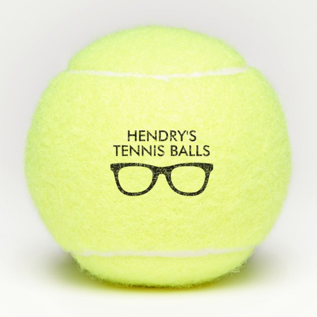 Personalized tennis balls printed with funny specs (Front)