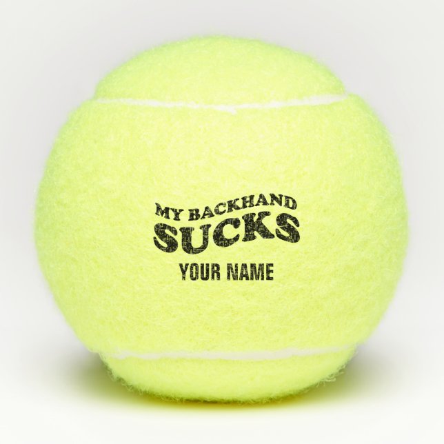 Personalized tennis balls with funny quote (Front)