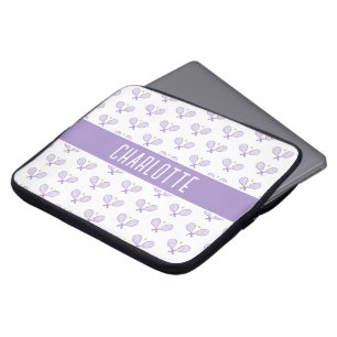 Personalized Tennis Pattern Custom Name Tennis Laptop Sleeve