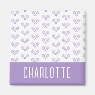 Personalized Tennis Pattern Custom Name Tennis Magnet