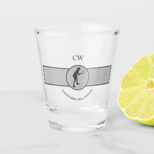Personalized Tennis Player Tennis Girl Custom Gift Shot Glass