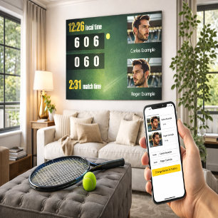Personalized Tennis Scoreboard – Custom Match Photo Print