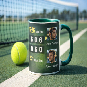 Personalized Tennis Scoreboard Match Result Mug