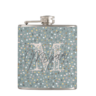 Personalized Terrazzo Monogram Hip Flask
