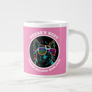 Personalized Texas's Best French Bulldog Mom Ever Large Coffee Mug