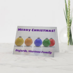 Personalized Text Colourful Ornaments Holiday Card