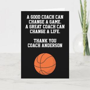 Personalized Thank You Basketball Coach From Team Card