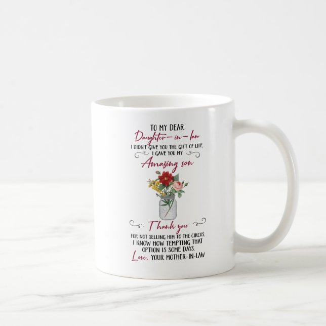 Personalized Thank You Daughter In Law Coffee Mug (Right)