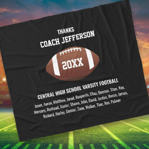 Personalized Thank You Football Coach Custom Fleece Blanket