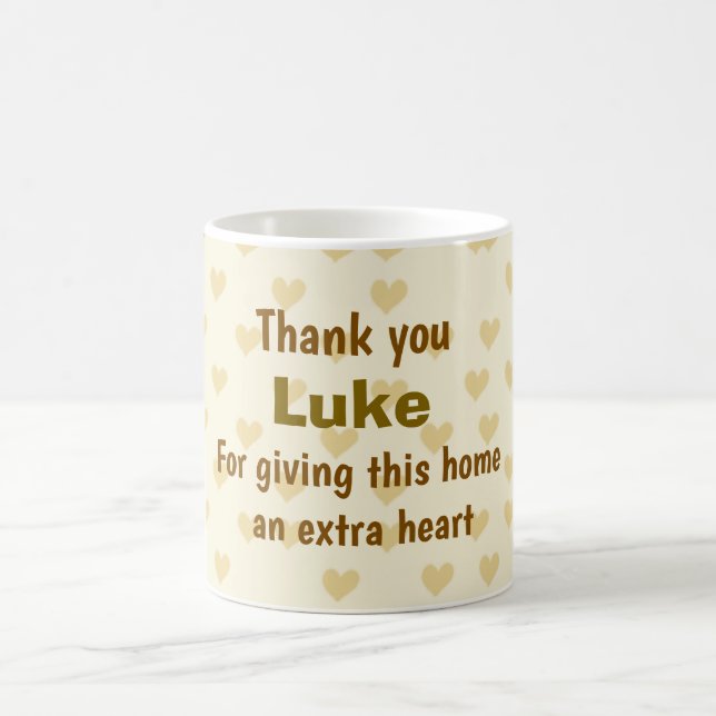 Personalized Thank you heart design Coffee Mug (Center)