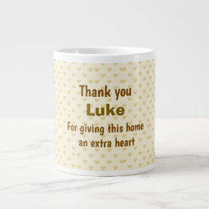 Personalized Thank you heart design Large Coffee Mug