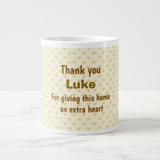 Personalized Thank you heart design Large Coffee Mug