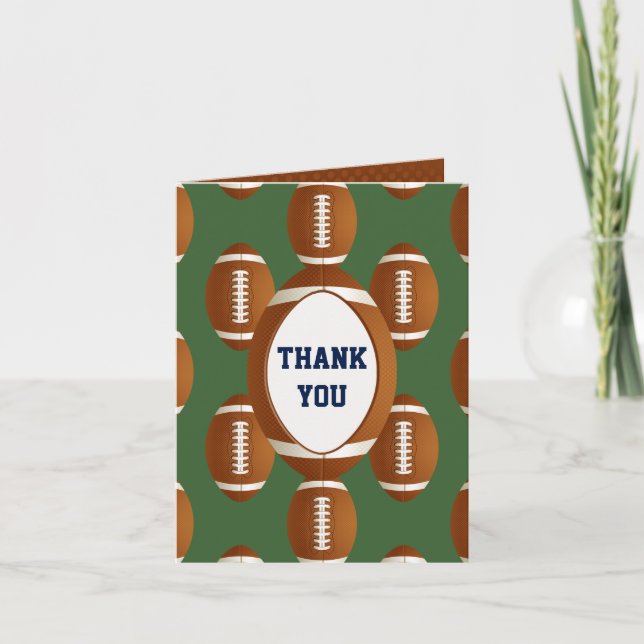 Personalized Thank You Sports Party football theme (Front)