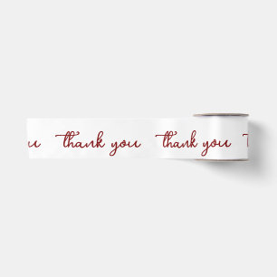 PERSONALIZED THANK YOU STYLISH MODERN WHITE SATIN RIBBON