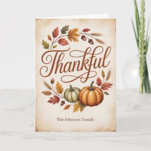 Personalized Thankful Autumn Card