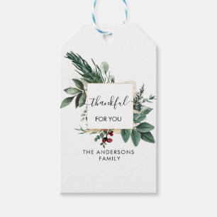 Personalized Thankful for you! Gift Tags