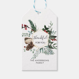 Personalized Thankful for you! Gift Tags