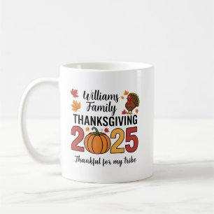 Personalized Thanksgiving 2025 Pumpkin Family Coffee Mug