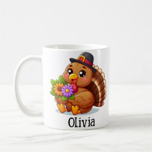 Personalized Thanksgiving Turkey Coffee Cup Kids